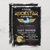 未来のロックスターのドラム一定のベビーシャワーの招待状 招待状 (正面/裏面)
