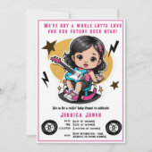 未来のロックスターロックNロールロッタララブベビーガール 招待状 (正面)