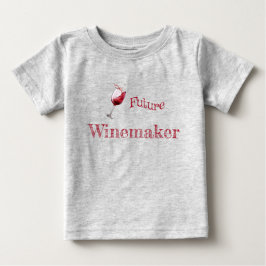 未来のワインメーカー 楽しいワイン愛好家 赤ちゃん ベビーTシャツ