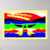 未来の世界のおもしろい抽象芸術アート ポスター (正面)