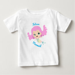 未来の人魚かわいいアニメ ベビーTシャツ