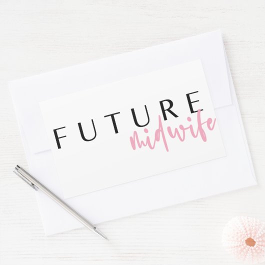 未来の助産師//キャリア引用文 長方形シール (封筒)