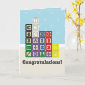 未来の化学者のブロックの挨拶状 カード (黄色い花)