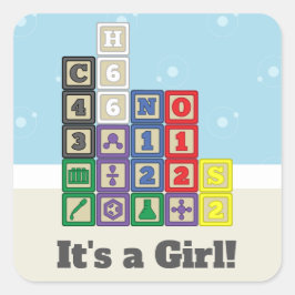 未来の化学者のブロック発表ステッカー スクエアシール