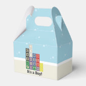 未来の化学者のブロック赤ちゃんシャワーお願いボックス フェイバーボックス (裏面サイド)