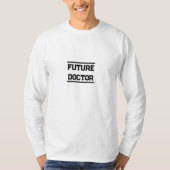 未来の医療タイトル ミニマル テキスト デザイン Tシャツ (正面)