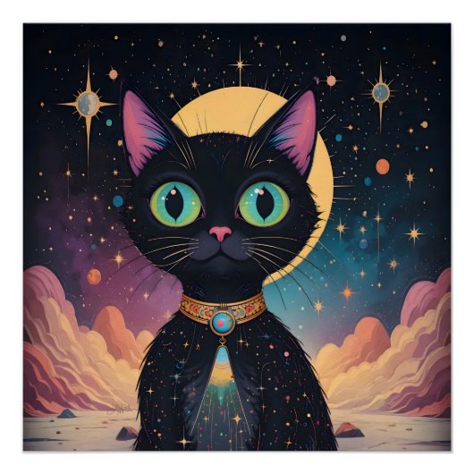 未来の原子力宇宙 黒猫 月光 ポスター (正面)