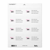 未来の叔母ブラックとピンクのTシャツとギフト ラベル (フルシート)