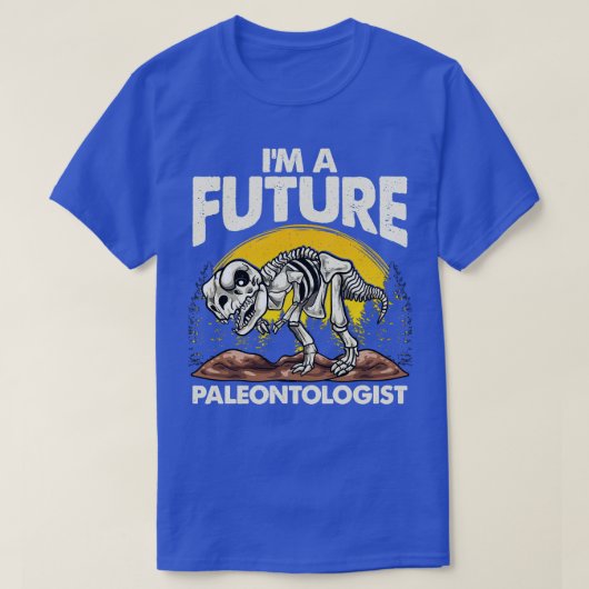 未来の古生物学者の恐竜が取り憑かれているかわいい Tシャツ (デザイン正面)