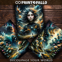 未来の夢のような女の子 ラッピングペーパーシート