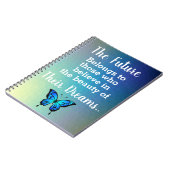 未来の夢引用文と蝶 ノートブック (左側)