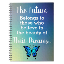 未来の夢引用文と蝶 ノートブック