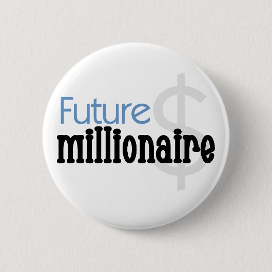未来の大富豪-青いTシャツおよびギフト 缶バッジ (正面)