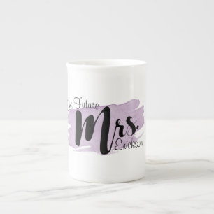 未来の夫人Purple Watercolor Mug ボーンチャイナマグカップ