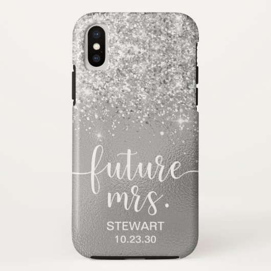 未来の奥様 シルバーグリッターケース Case-Mate iPhoneケース iPhone XSケース (裏面)