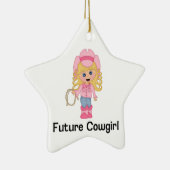 未来の女性のカーボーイ セラミックオーナメント (右)