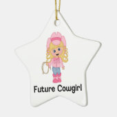 未来の女性のカーボーイ セラミックオーナメント (左)