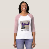 『未来の女性のピンク・ツートーン』 Tシャツ (正面フル)