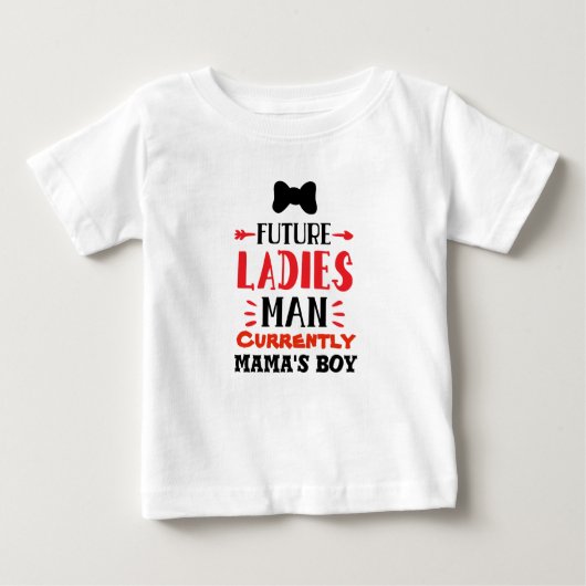 未来の女性人の男の子のバレンタインのかわいいワイシャツ ベビーTシャツ (正面)