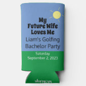 「未来の妻は私を愛している」ゴルフバチュラーパーティ スリム缶クーラー (裏面)