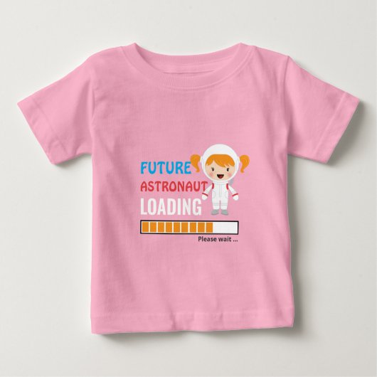 未来の宇宙飛行士が幼児のパーティーピンクをロードガーリー ベビーTシャツ (正面)