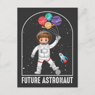 未来の宇宙飛行士の女の子の夢の仕事ロケット宇宙船 ポストカード