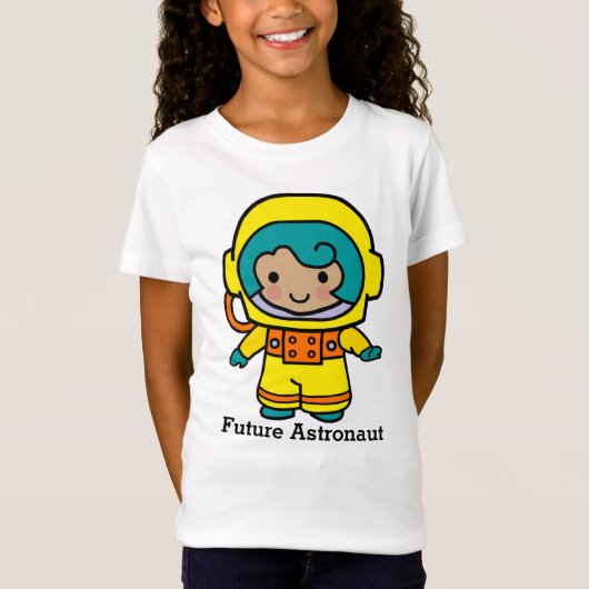 未来の宇宙飛行士の女の子 Tシャツ (正面)