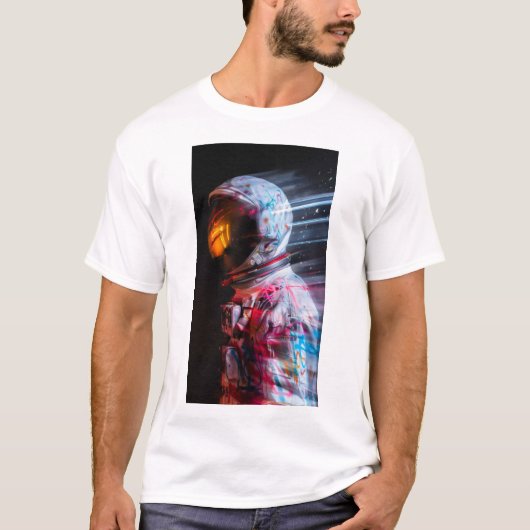 未来の宇宙飛行士の火星のぼやけ動動Tシャツ Tシャツ (正面)