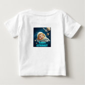 未来の宇宙飛行士スペースベビーTシャツデザイン ベビーTシャツ (裏面)