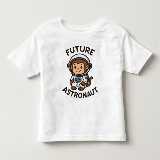 未来の宇宙飛行士 – かわいい宇宙サル トドラーTシャツ (正面)