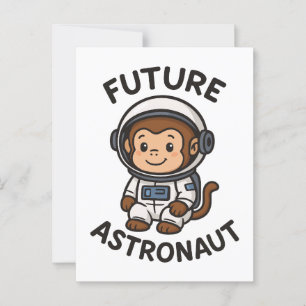 未来の宇宙飛行士 – かわいい宇宙サル ポストカード