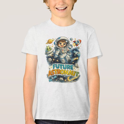 未来の宇宙飛行士 トライブレンドＴシャツ (正面)