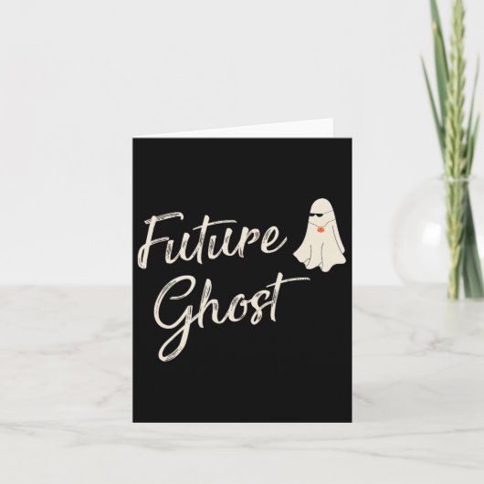 未来の幽霊おもしろい最後の分レトロハロウィンコス カード (正面)