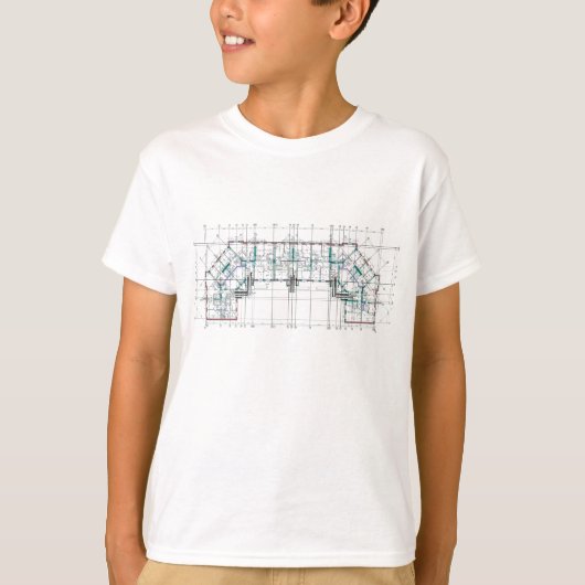 未来の建築家の設計図キッドのTシャツ Tシャツ (正面)