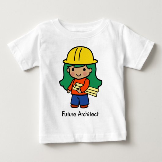 未来の建築家 – 少女 ベビーTシャツ (正面)