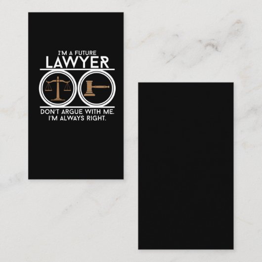 未来の弁護士裁判所の法科の学生学生弁護士のstu 名刺 (正面/裏面)