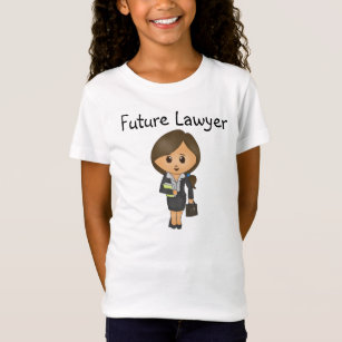 未来の弁護士-かわいいブルネットのメス弁護士 Tシャツ