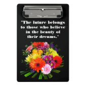 未来の引用文カスタムフォト文字フラワーイメージ ミニクリップボード (正面)