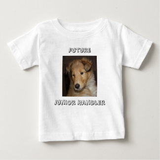 未来の後輩の扱う人-荒いコリーの子犬 ベビーTシャツ