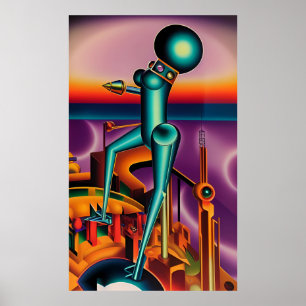未来の復興 – Ken Gage Surreal Art ポスター