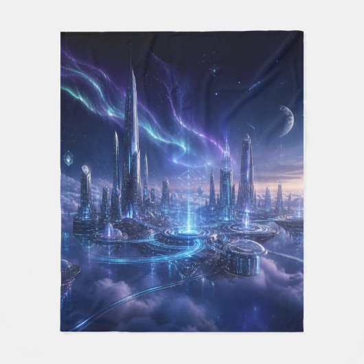 🌌 未来の快適さ フリースブランケット (正面)