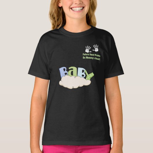 未来の手のプリント妊婦のTシャツ Tシャツ (正面)