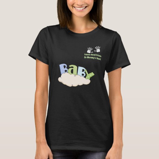 未来の手のプリント妊婦のTシャツ Tシャツ (正面)