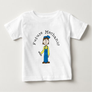 未来の整備士の乳児のTシャツ ベビーTシャツ