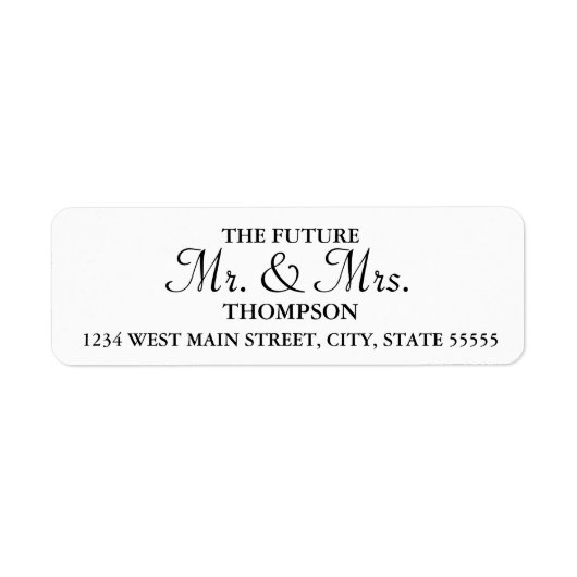未来の新郎新婦の結婚リターンラベル ラベル (正面)