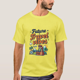 未来の旅の雰囲気アドベンチャーデザイン Tシャツ