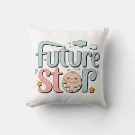 未来の星 – かわいいベビーの足跡 クッション