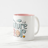 未来の星 – かわいいベビーの足跡 ツートーンマグカップ (正面右)