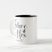 未来の書道夫人のコーヒーマパーソナライズされたグ ツートーンマグカップ (正面左)