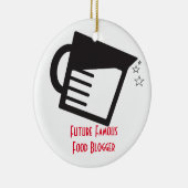 未来の有名な食糧ブロガー セラミックオーナメント (右)